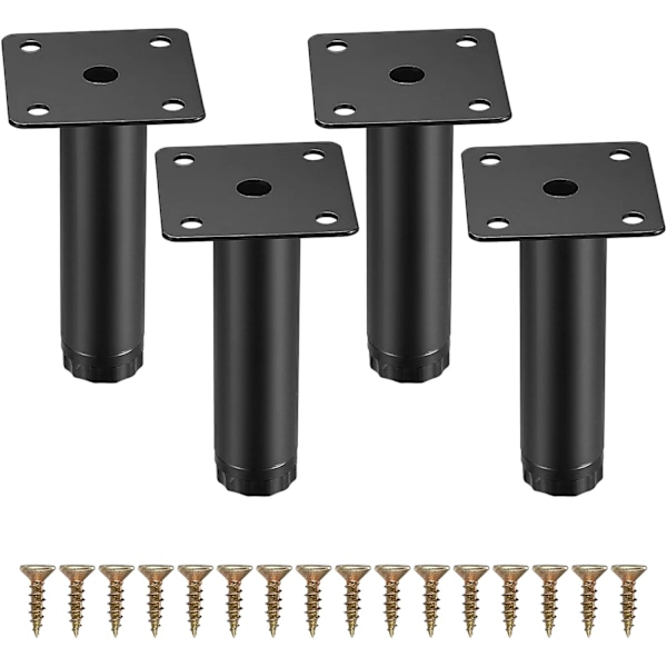 4 stk. møbelben, 10cm/5,9 tommer justerbare møbelben, metalfikseringsstøttefødder til møbler/bord/stol/skrivebord/køkken/skab/sofa