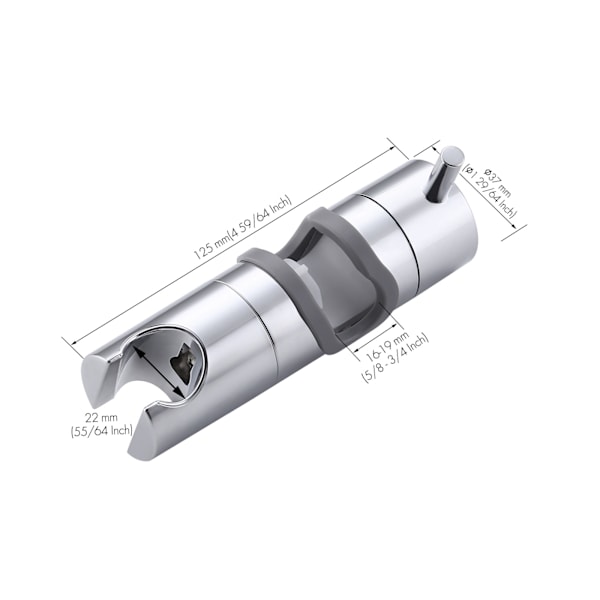 18-19MM Dusjhodeholder, Justerbar Dusjhodebrakett, Erstatning Dusjhode Rør, Polert Krom