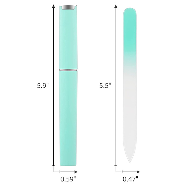 3 stk. 14 cm negleslibemaskiner, glas negleslibemaskiner i et rør