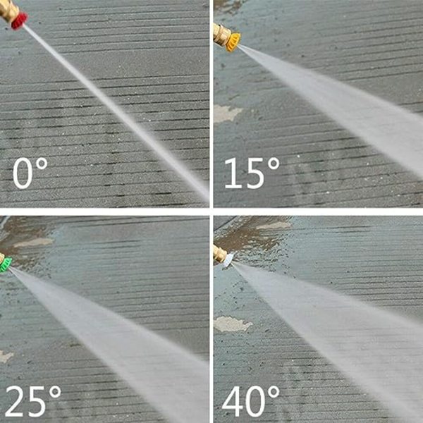 Trycktvättsspraymunstycksspetsar, 1/4 graders snabbkoppling, flerstegs högtryckstvättdelar, 1,2 mm bländare