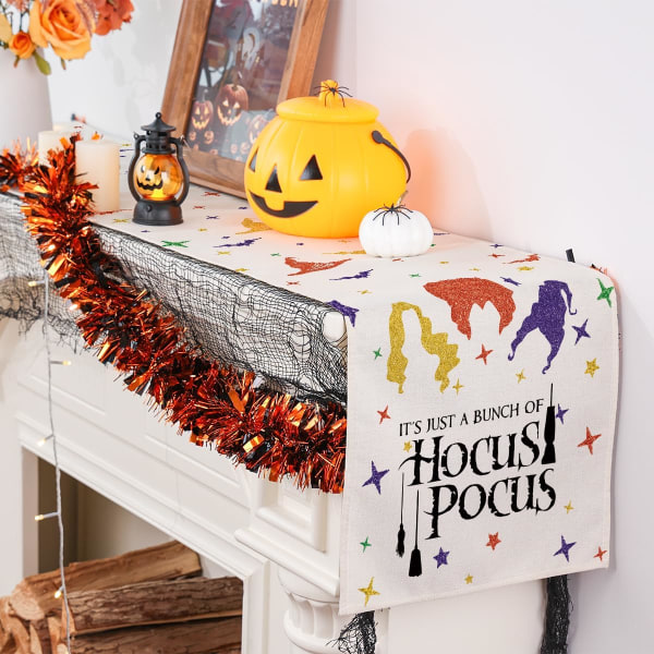 Halloween Sanderson Sisters Flag Heminredning Kaffebord Matsal Linne Isolering Duk