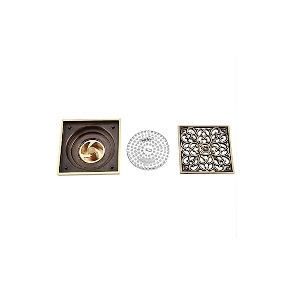 (100 × 100 × 45) Antik 10 cm antik messing brusebunds afløb, Galleri Afløb Skab Dækning, Carr¨ Brusebunds Afløb, Badeværelse, Badeværelse