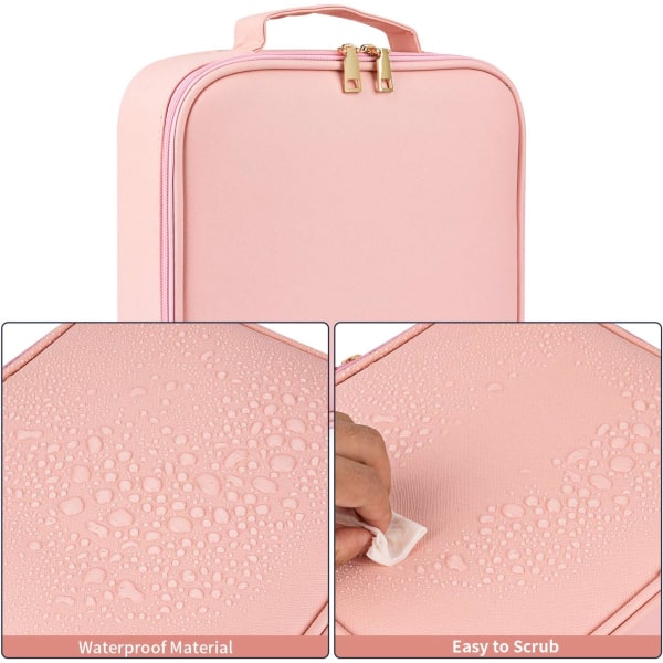 Makeup Bag Travel Makeup Case Professional Organizer Bag Cosmetic Storage Boxes Waterproof Portable Makeup Case, with Detachable Compartments