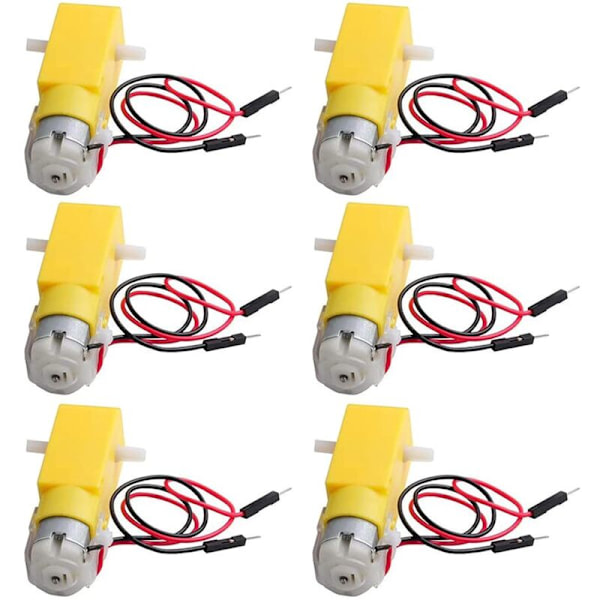 6 kpl TT DC Kaksoispöytälaatikko Ohjausmoottori 3-6V Insinöörimoottori Arduino älyautolle robotille