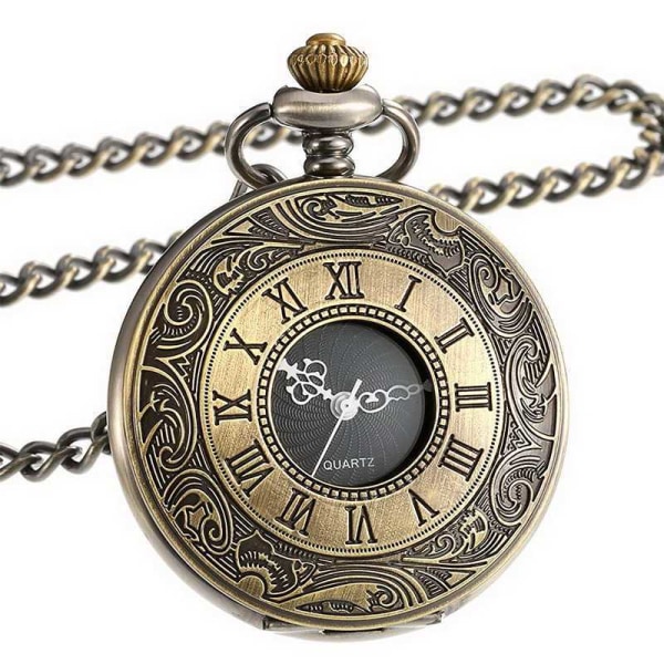Lommeklokke Vintage Stål Herreklokke (Bronse)