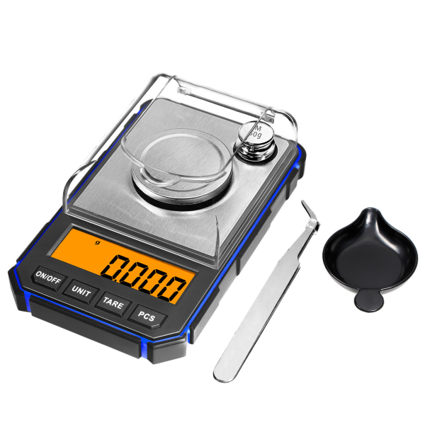Digital lommevægt, 0,001 g milligramvægt, 50 g mini bærbar S