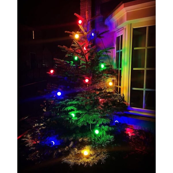 Set med 24 LED-lampor 1 W B22 GUIRLAND GUIGUETTE Utomhus LED-lampa för jul, träd, sagofestival, Blå Grön Röd Gul (4 X3 färger)