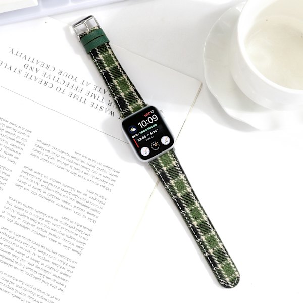 (Platform Pattern) Kompatibel med Apple iWatch, Fleksibel og blød silikone rem armbånd udskiftning Smart Watch rem grøn(42/44/45/49