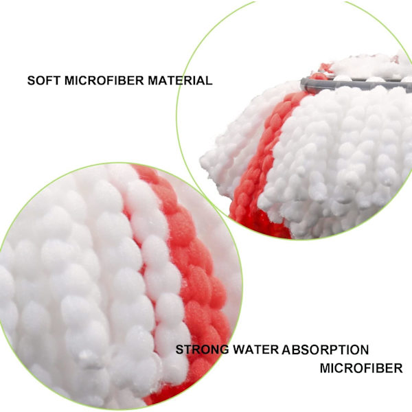 4 stk. Spin Mop Hoveder Udskiftninger Kompatibel med Vileda, O-Cedar Spin Mop, Nem Rengøring Genopfyldninger Mikrofiber Mop Hoveder, 360 Grader Nemt Vride Støv Mop H