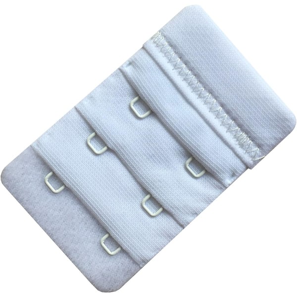 Hvit 3-pak myke og komfortable BH-forlengere for kvinner med 2 kroker, 6,1 cm x 3,8 cm