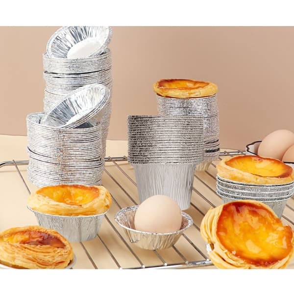 Sett med 100 aluminiumsformer til terter - Former til paier, terter, individuelle kaker