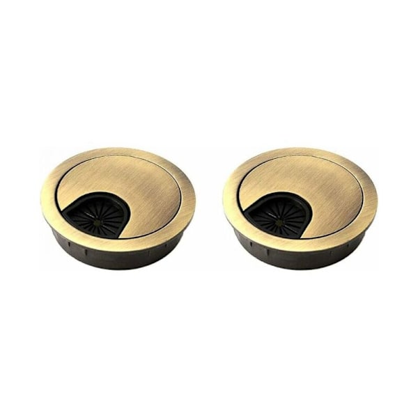 2 kpl kaapelin läpivienti noële 60 mm kaapeliaukon kansi toimistoihin, toimistoihin ja työtasoihin Materiaali: Sinkkiseos (pronssi)