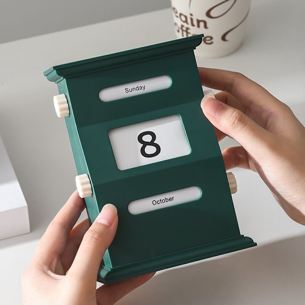 Evighetskalender - Retro Skrivbordskalenderblock Datumvisning Skrivbordsdekorationer Datumblock, Eviga Kalenderblock för Kollegor, Fre