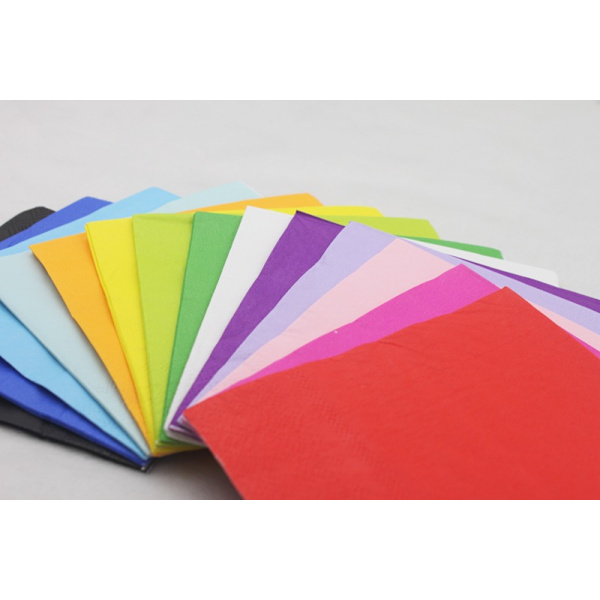 100-pack färgade pappersservetter (slumpmässiga färger), för cocktailpartyn, fester, gör-det-själv, origami, catering, födelsedagar, bröllop
