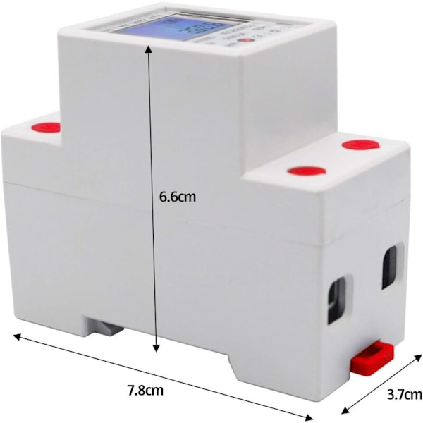 Energimätare, DIN-skena enfas 5-80A 220V 50Hz KWH elektronisk mätare med digital LCD DDM15SD digital display