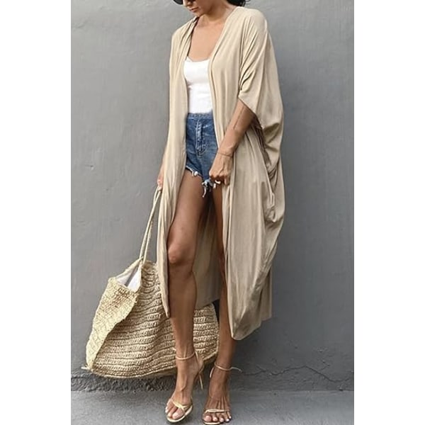 Tie Dye Baddräkt Överdrag Cardigan Strand Överdrag Lång Kimono Lätt Sommar Baddräkt Överdrag Kvinnor