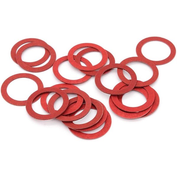 Fiberbrickor Sortiment, 600 st Röda Stålpappers Fiber Plattbrickor Kit Assorterad Isolering Packning