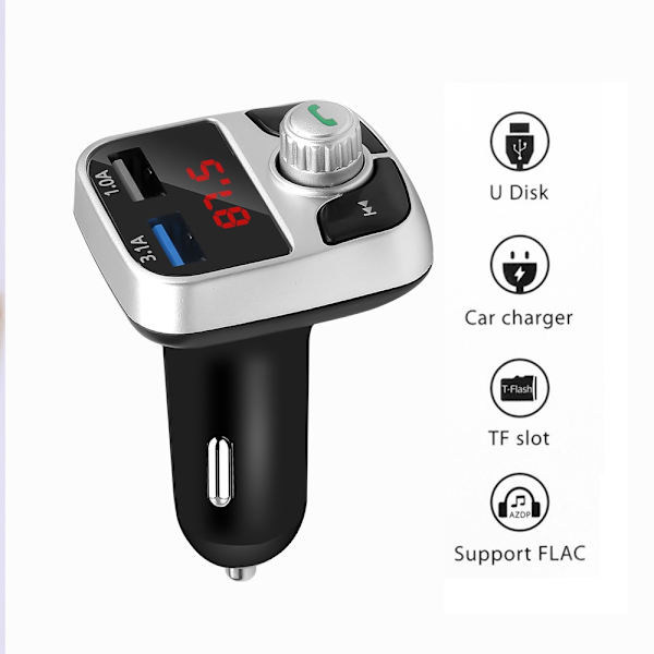 Gratis bil MP3 bil FM-sender dobbelt USB biloplader bil MP3 musik radiator