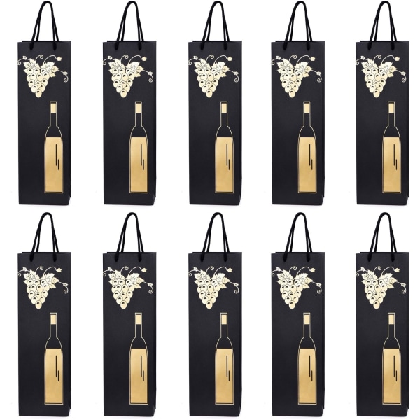 10 flaskeposer gaveposer til vin, prosecco og champagne 40 x 12 x 9 cm - silhuett