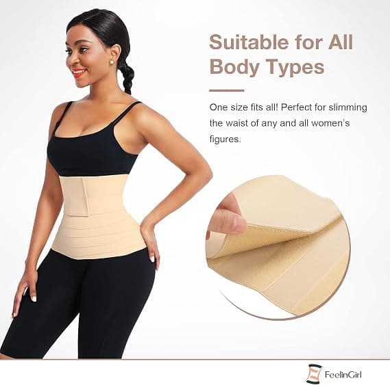 Midjetrener for kvinner Sauna Belt Tummy Wrap Plus Size，Beige