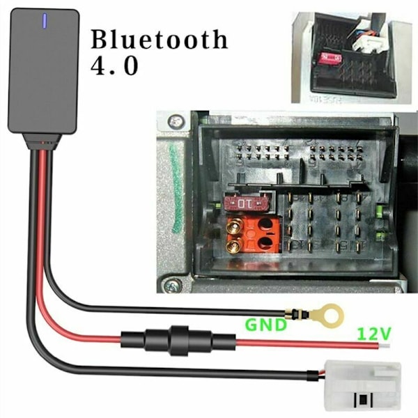 Sopii Bluetooth Volkswagen RCD310RCD510 Bluetooth-adapterille (Pää 12-nastainen liitäntä). (Ei alkuperäinen)