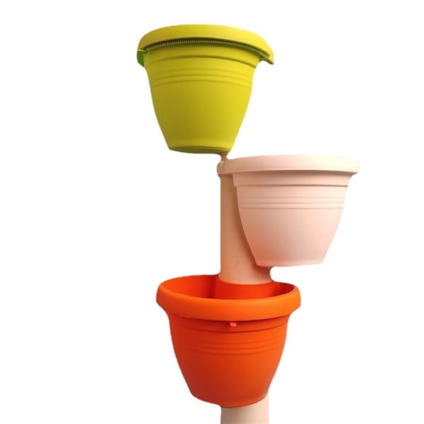 3 stk. Grønn Slange Blomsterpotter Kar Nedløpsrør Potte for Planter og Blomster Utendørs