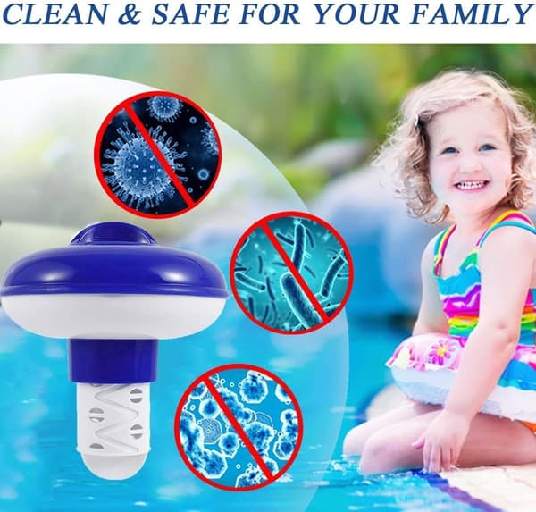 Klor Dispenser, Flydende Klor Dispenser Klor Float til Spa Pool, Strækbar Tablet Dispenser Klor Dispenser (5 Tommer)