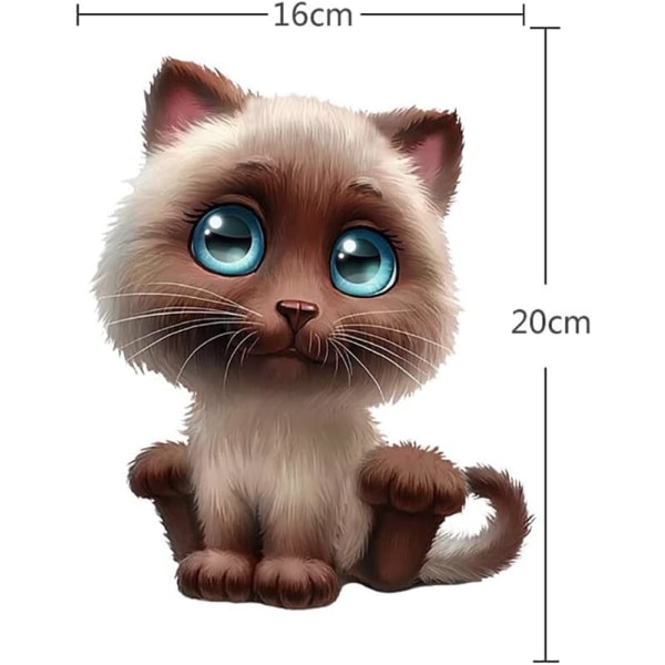 2-pakke simuleringsbilklistremerke, 3D søte kattebilklistremerker + Creativ