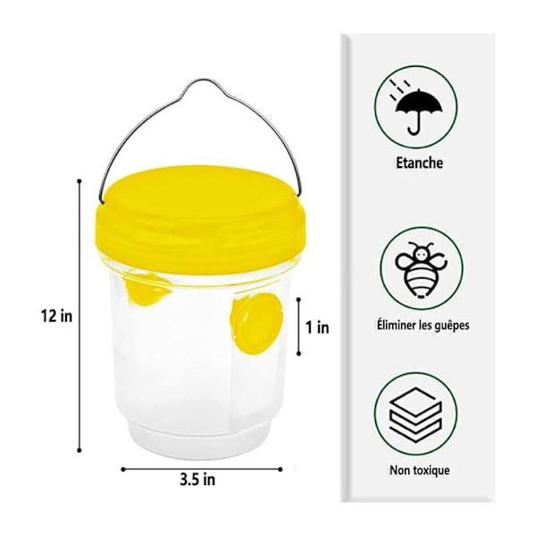 Asiatisk getingfälla, utomhus hängande geting- och bålgetingfälla, inomhus plastflaska getingfälla kit, mygga, fluga, knottfälla (2 st)
