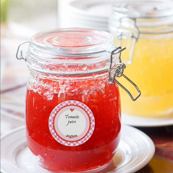 13 ark/208 selvklæbende etiketter - krukker, marmelade selvklæbende etiketter, krydderietiketter til marmeladeglas, krydderier.