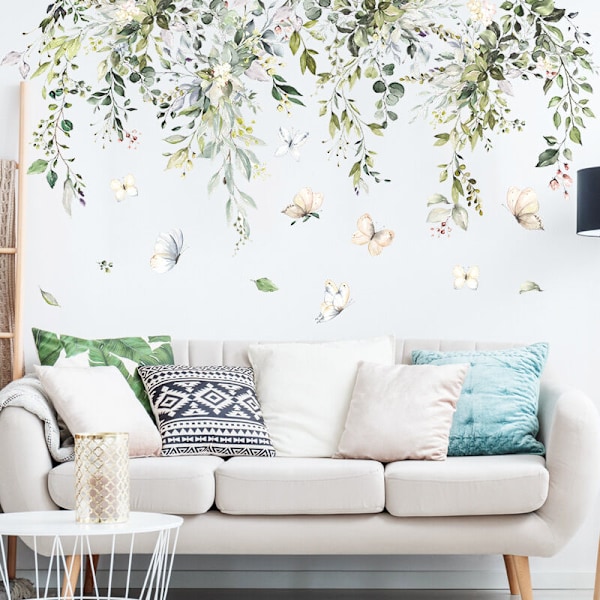 En sats väggdekaler vuxen sovrum självhäftande väggar blommor fjärilar-väggdekoration väggdekal