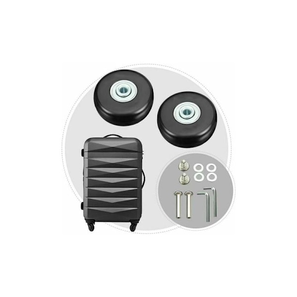 Udskiftningshjul til kuffert, trolley, 4 stk. 50mm, metal gummi Kit drejelejer sort sort reparation