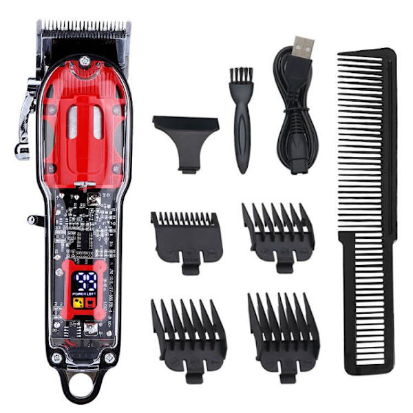 Hårklippare för män, elektrisk skäggtrimmer, sladdlös professionell hårtrimmer för män/barn/frisör, LED-display, uppladdningsbar