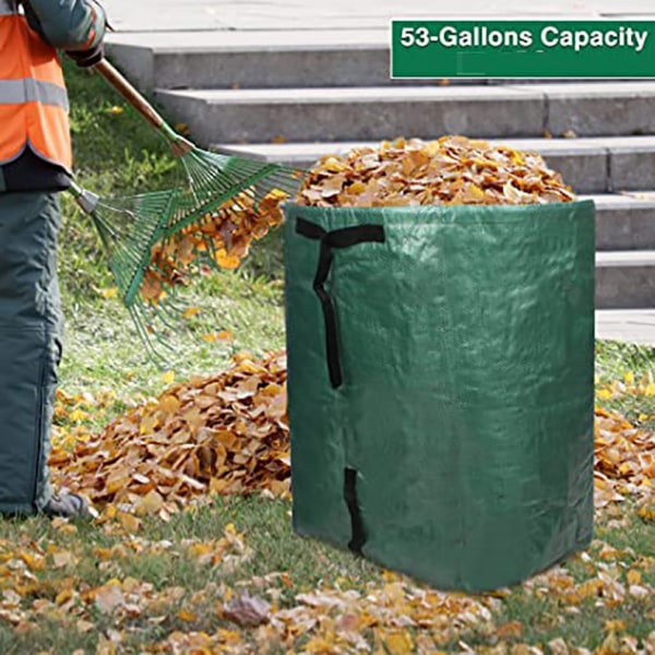 1 x 53 gallon kvadratisk søppelsekk for hageavfall