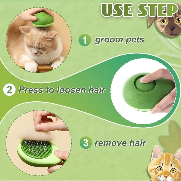 Kæledyrsplejebørste Sød frugtformet børste til hunde og katte Fjerner løse hår og sammenfiltringer Let at rengøre kattebørste Velegnet til lang- eller korthårede
