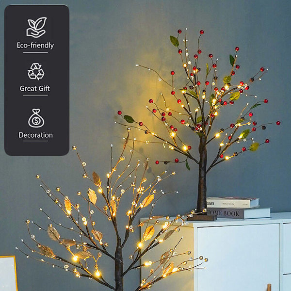 Pöytäpuun oksavalot 24 LED-valoa Pöytäpuuvalo Sisätilojen työpöydän tähtipuuvalo Bonsai-keijukaisvalot Yöpöytälamppu Joulujuhla- ja hääkoristeluun