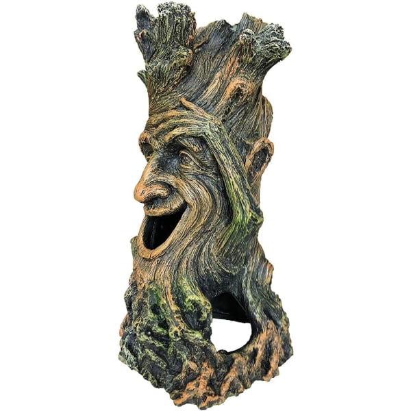 Akvarium Realistisk Tretredekorasjon Statue Fisk Kan Svømme Gjennom Bagasjeromshullet