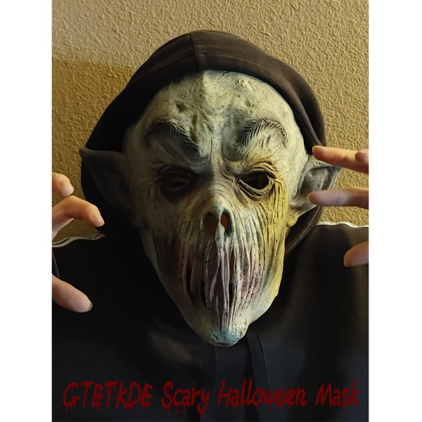 Uhyggelig halloween maske, djævlemaske, alien blodig monstermaske, uhyggelig horror maske