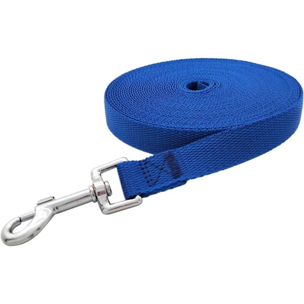 Nylon dressyrkoppel för små, medelstora och stora hundar, 5 meter långt för hundar/valpar, för lydnadsträning, camping (5 meter, blå)