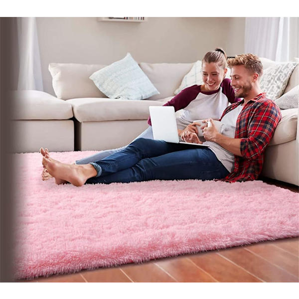 Modern mjuka fluffiga vardagsrumsmattor lämpliga för barnrum Heminredning Sovrumsinredning Ultramjuka mattor (Rosa, 80x160cm)