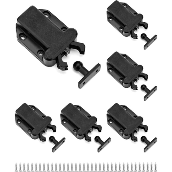 Set med 6 taktila frigöringslås, trycklås med automatisk skåplåsfunktion, tryck för att öppna hänglåset