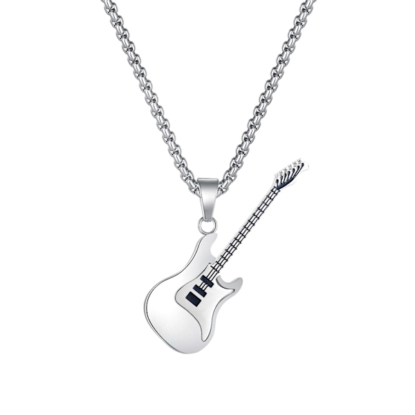 Hiphop rostfritt stål gitarrhänge street män titanstål halsband