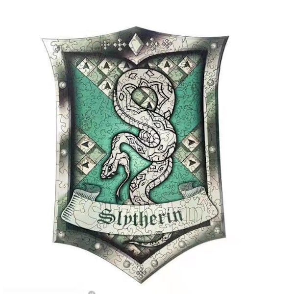 Trepusles i tre - Yoda/Harry Potter-medalje med uregelmessig form - Puslespillbrikker - Kunstgave til voksne - Beste julegave (A4 Snake Courtyard)
