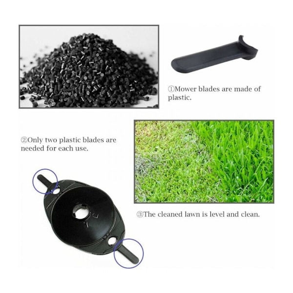 50 stk. kompatible plastblader til gressklipper for Flymo Micro Litevac Mow n Vacation