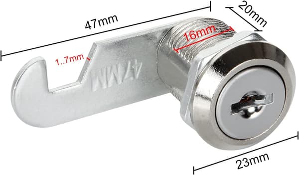 Sikkerhetskamlås, 20mm sikkerhetspostkasselås, pakke med 12