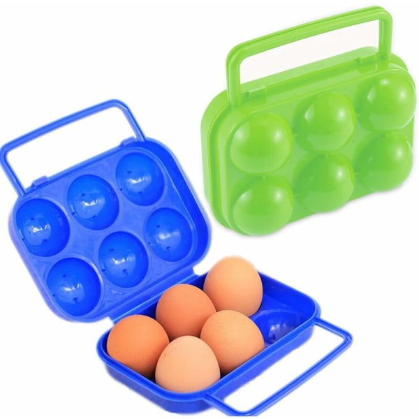 2-pack bärbar äggförvaring i plast, ägglåda, hopfällbar bärbar ägglåda ägglåda äggförvaringslåda behållare äggbricka