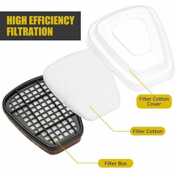 Komplett mask 16 i 1 komplett silikonmask helmask + bomullsfilter filterbox set med 7 delar