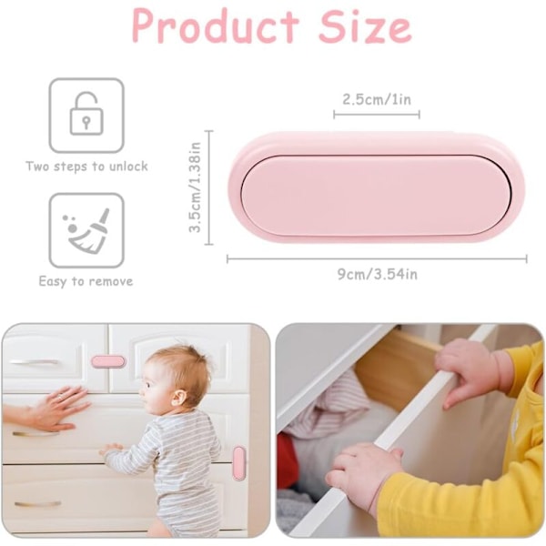 Turvalliset lasten ovet, 10 huoneen kaapin vauvalukko, vauvan turvakojut, Block Baby -oven lukitusturva laatikolle, jääkaapille, kaapeille, ovelle, WC:lle (10 kpl)