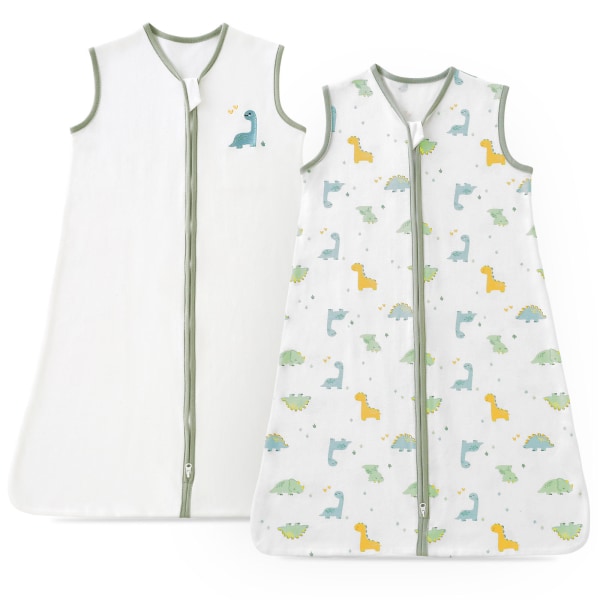 2-delt baby sovepose 0-6 måneder (Dinosaur Print M) Bomull småbarn sovepose bærbar teppe dyreprint for småbarn.
