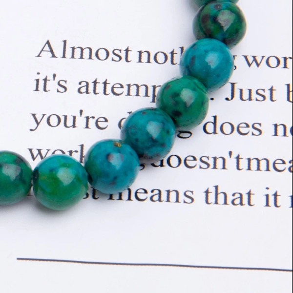 Chrysocolla-kivihelmet, pyöreät, 6 mm